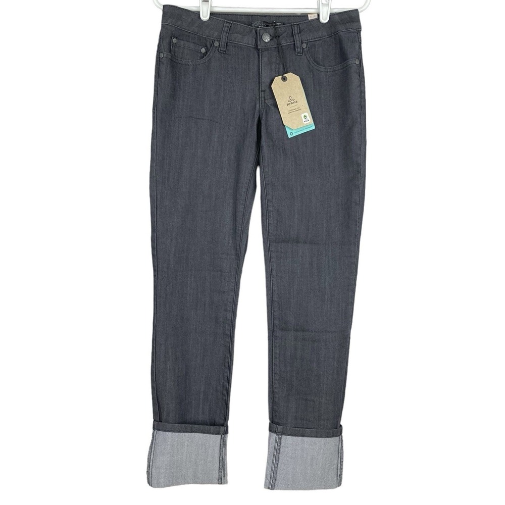 PRANA Women Organic Cotton Denim Jeans Sz 2/26 Low Rise Stretch Kara NWT $99.00